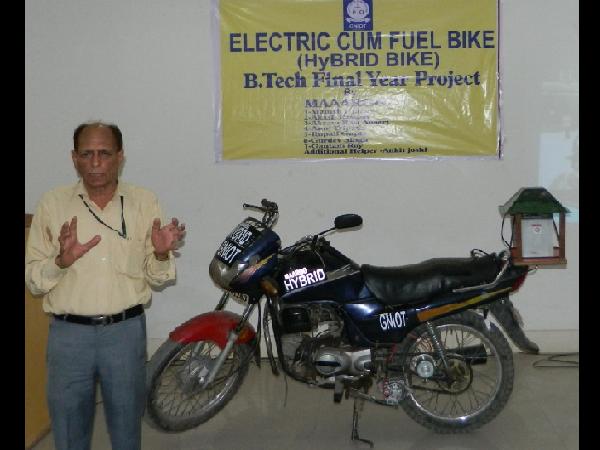 Electric Cum Fuel Bike by GNIOT Students