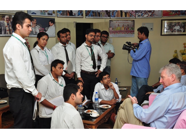 Mr. Stewart Beck with Students
