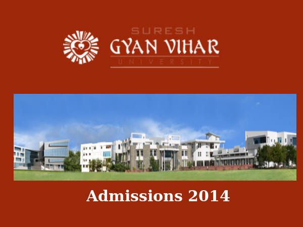 Suresh Gyan Vihar University's admissions 2014 Suresh Gyan Vihar University's admissions 2014