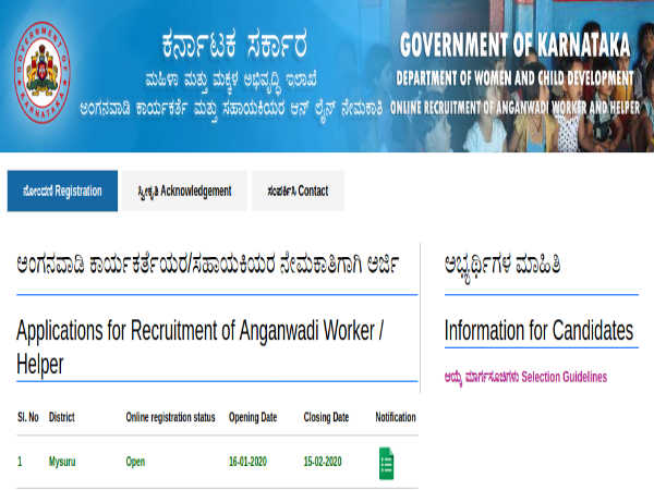 WCD Mysore Recruitment: Anganwadi Jobs WCD Mysore Recruitment: Anganwadi Jobs