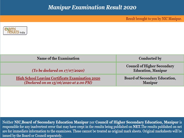 COHSEM 12th Result 2020 - July 17