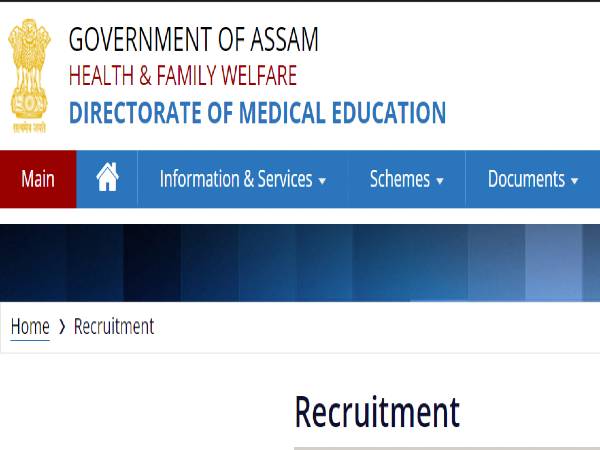 DME Assam Recruitment 2020: Staff Nurse DME Assam Recruitment 2020: Staff Nurse