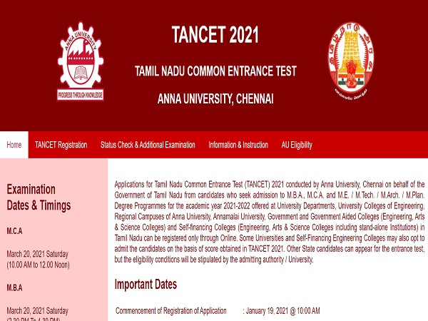 TANCET Admit Card 2021 Released TANCET Admit Card 2021 Released