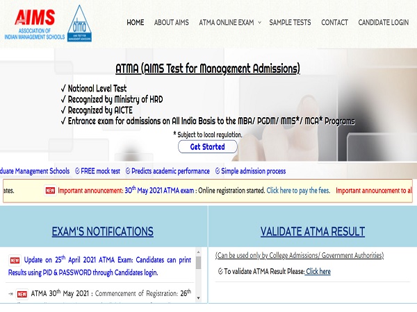 ATMA Result 2021 Declared For April Session ATMA Result 2021 Declared For April Session