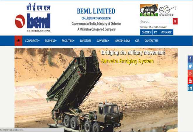 BEML Recruitment 2021: Jr. Executives, Engineers BEML Recruitment 2021: Jr. Executives, Engineers