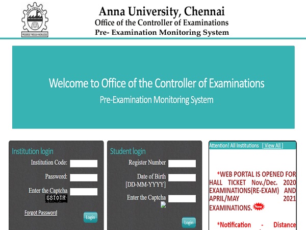 Anna University Re-exam Hall Ticket 2021 Released Anna University Re-exam Hall Ticket 2021 Released