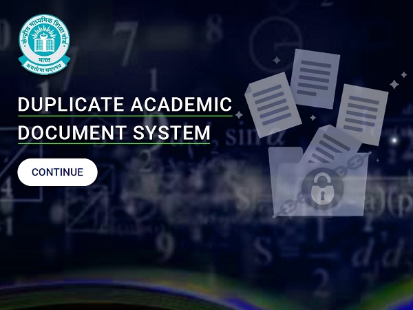 CBSE Duplicate Academic Document System Portal CBSE Duplicate Academic Document System Portal