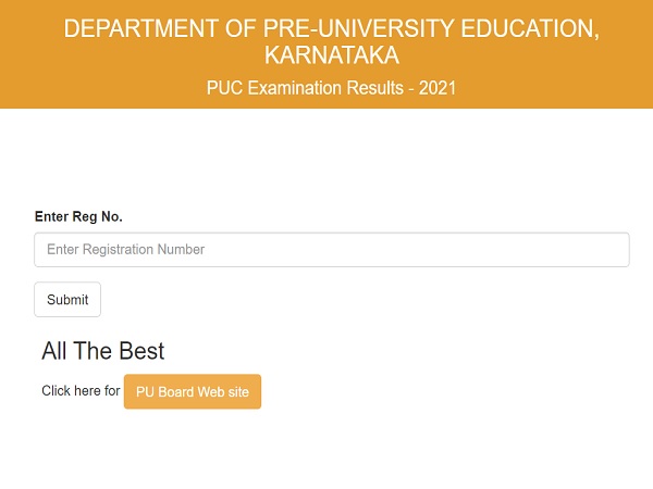Karnataka 2nd PUC Result 2021