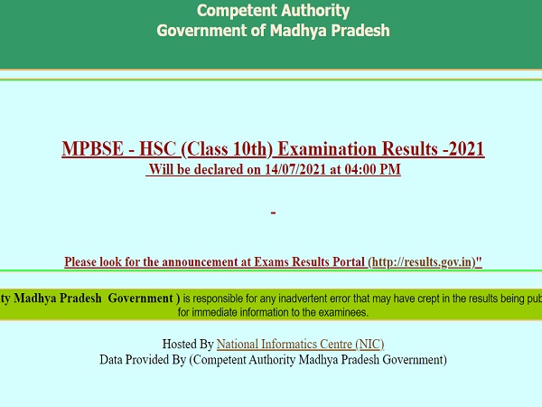 MP Board 10th Result 2021 Live Updates MP Board 10th Result 2021 Live Updates