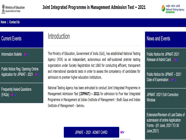 JIPMAT Admit Card 2021 Released JIPMAT Admit Card 2021 Released