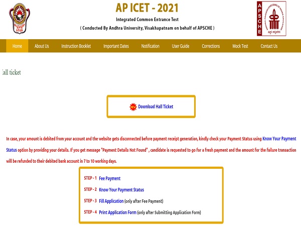 AP ICET Hall Ticket 2021 Released