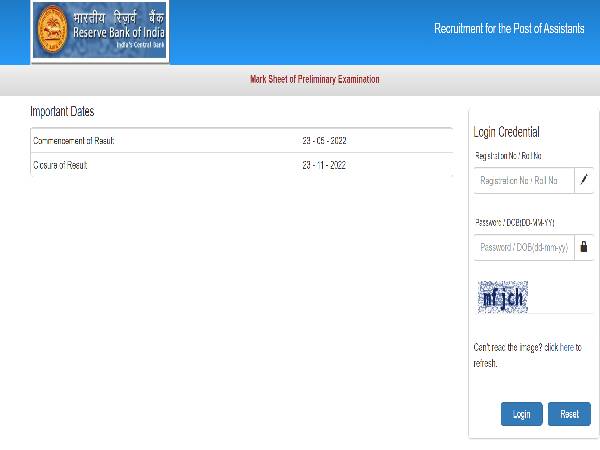 RBI Assistant Prelims Mark Sheet 2022 Released RBI Assistant Prelims Mark Sheet 2022 Released