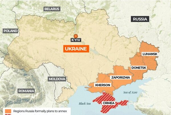 Russia formally gobbles up 18% of Ukraine Land